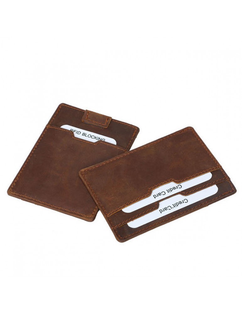 Vintage Genuine Leather RFID Antimagnetic Wallet Cold Holder