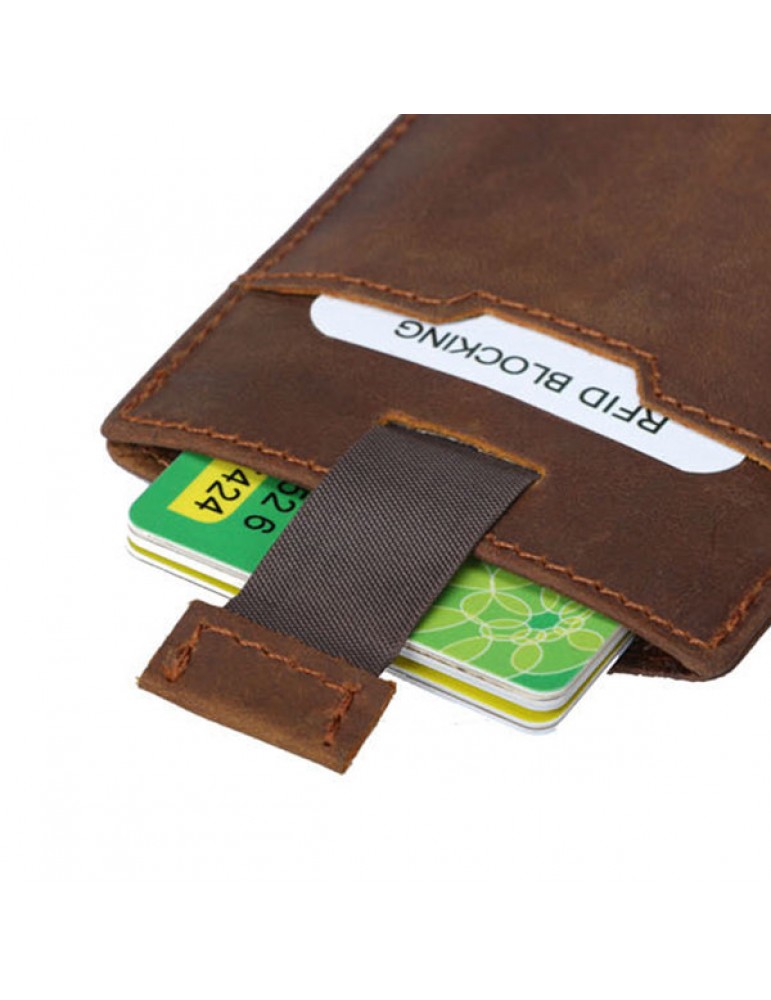 Vintage Genuine Leather RFID Antimagnetic Wallet Cold Holder